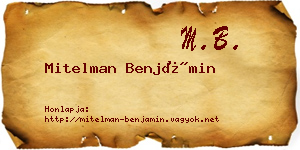 Mitelman Benjámin névjegykártya
